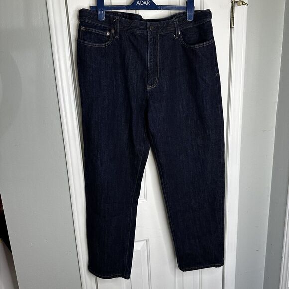 Lands End Mens Jeans Size 40 29 Square Rigger Expandable Flex Waist Blue Denim - Picture 1 of 10